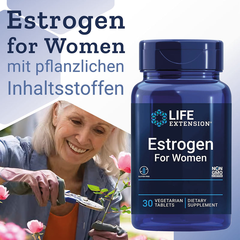 [Australia] - Life Extension Estrogen for Women - Estrogen for women - Herbal formula, 30 vegan tablets - With chasteberry & broccoli extract, monthly pack 