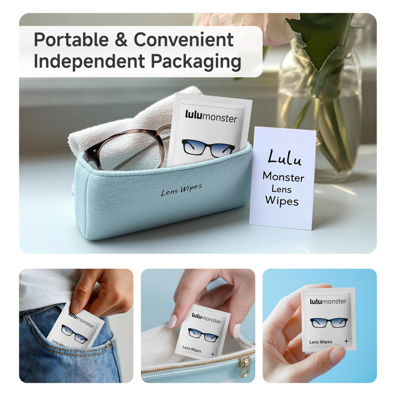 [Australia] - Anti Fog Lens Wipes for Eyeglasses Lulumonster, [150 Pre-Moistened Individually Wrapped Wipes] [Non-Scratching & Non-Streaking] Cleaner Wipes for Glasses, Sunglass, Phone Screen Camera Lens, Goggles Antifog-white 150 Count 
