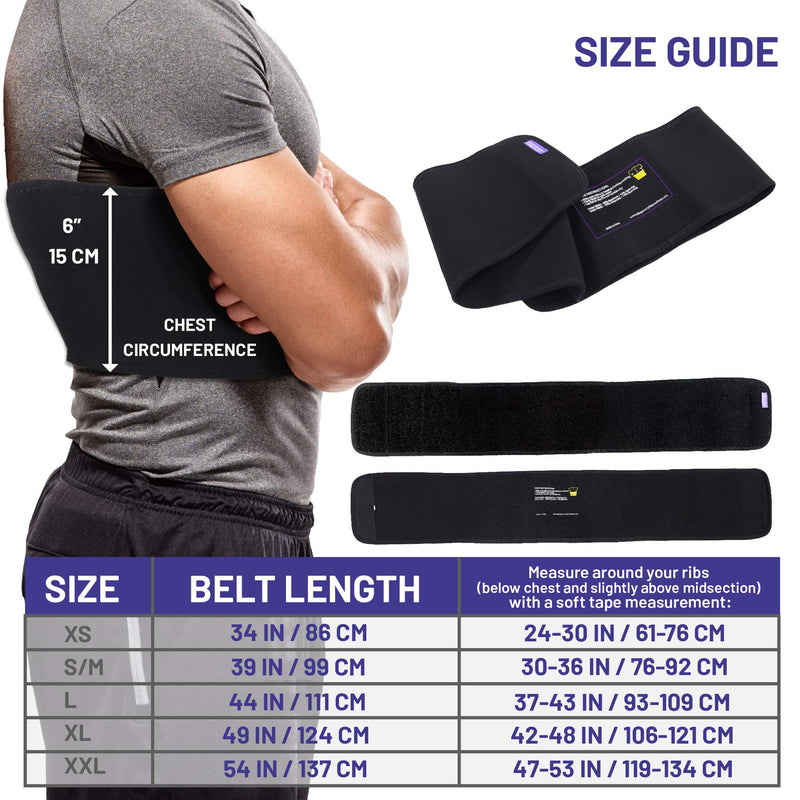 Everyday Medical Broken Rib Brace for Men and Women - Bamboo Charcoal Rib Support Compression Brace - accelerates The Healing of Cracked, Dislocated, Fractured and Post-Surgery Ribs - Large Large (Pack of 1)