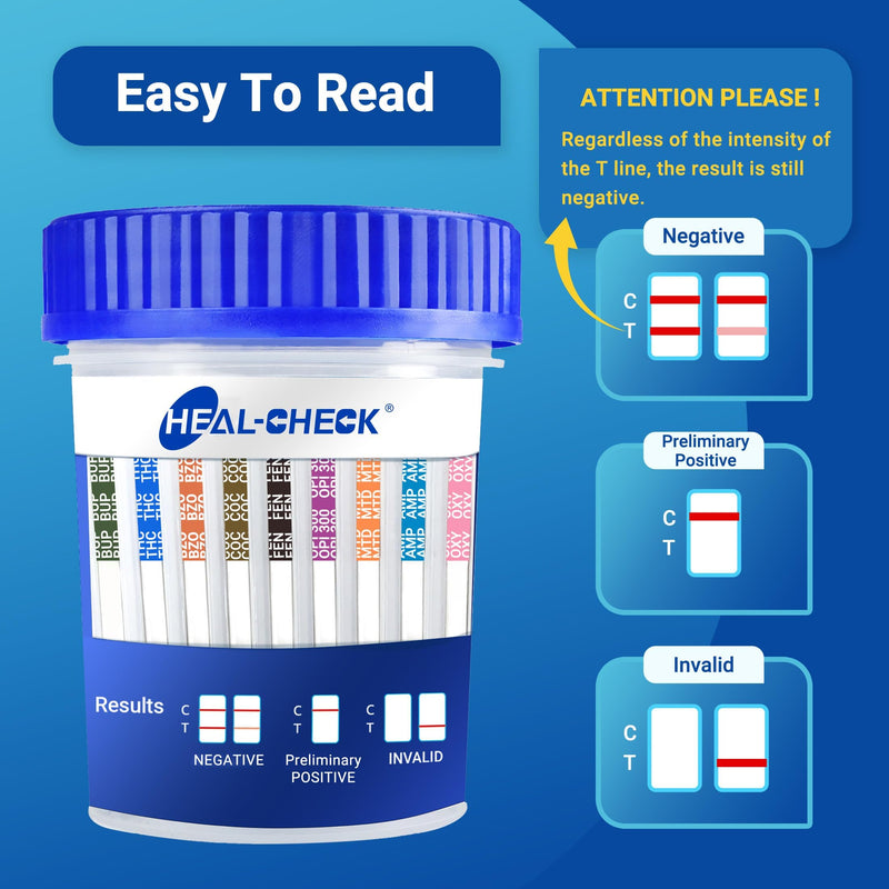[4 Pack] HEAL-CHECK 14 Panel Drug Test Cup with Fentanyl for Home,Workplace | Screens THC, FEN, AMP, BUP, BAR, BZO, COC, MET, MDMA, OPI, MTD, OXY, PCP,PPX. Broader urine drug test kit for more confidence 4 PACK