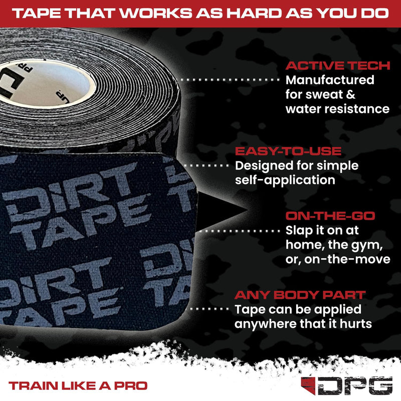 [Australia] - Athletic Kinesiology Tape - Muscle Pain Relief & Joint Support - Premium Elastic Cotton - Latex-Free - Water Resistant - Gym, Indoor & Outdoor Sports - Single Roll (16.4 ft) - Black Pack of 1 Uncut - Black 