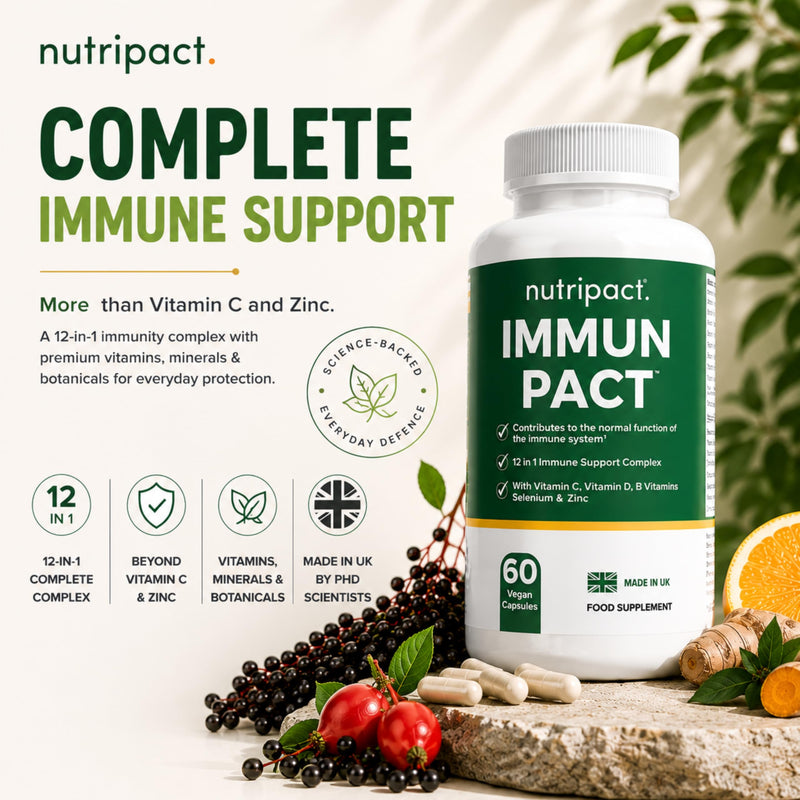 Advanced Immune Support Supplement for Women & Men – 12-in-1 Vitamin, Mineral & Botanical Complex with Vitamin C, Vitamin D3, Zinc, Selenium, Elderberry, Quercetin, Rosehip & Vitamin B12 – 60 Capsules