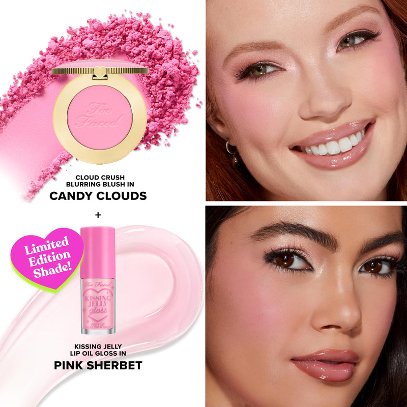 [Australia] - Too Faced Dream A Little Dream Blush & Lip Gloss Set | Cloud Crush Powder Blush + Kissing Jelly Lip Oil With Sheer Coverage, Gift Set 