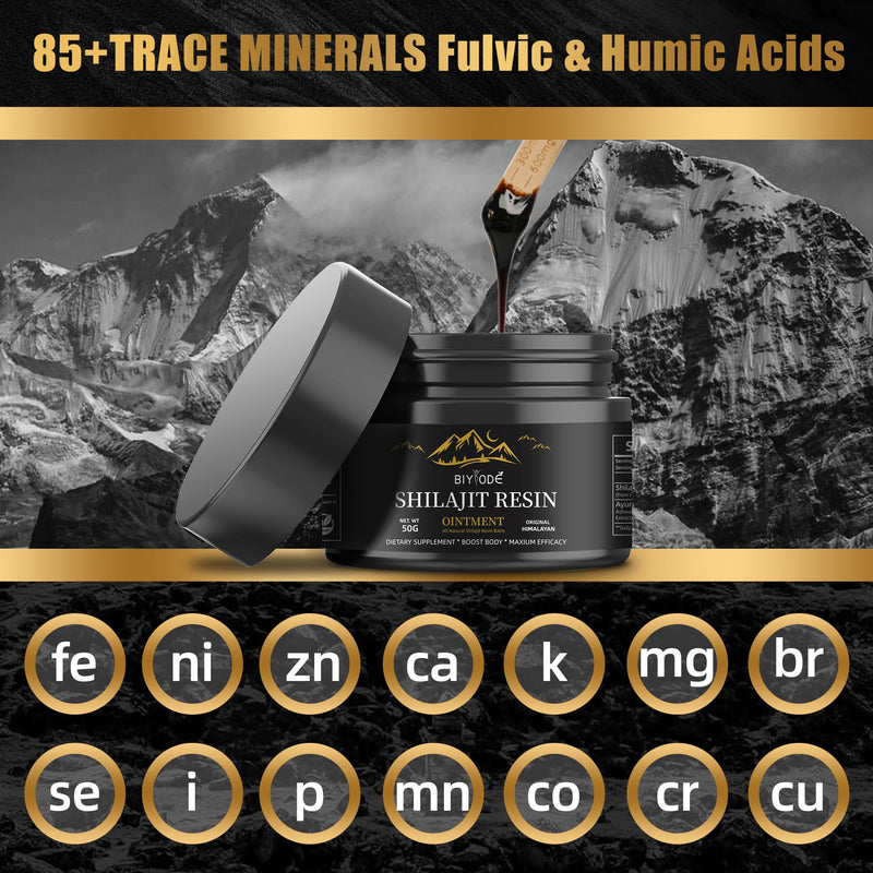 [Australia] - Organic Shilajit Pure Himalayan Supplement for Men Women Rich Fulvic Acid & 85+ Minerals, 600mg/100 Servings. 1.7 Fl Oz (Pack of 1) 