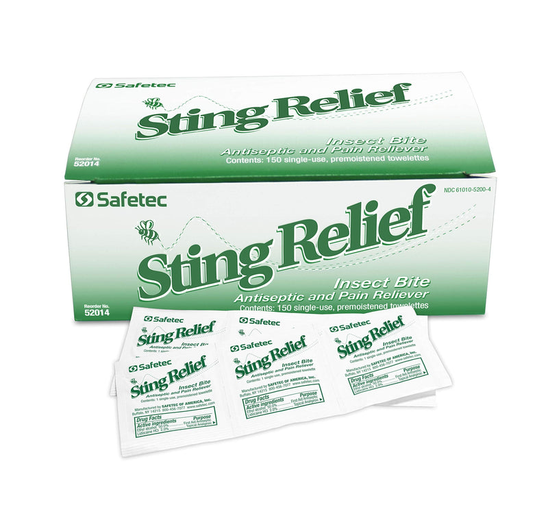 [Australia] - Safetec Sting Relief Wipes, 150 Count Box 150 Count (Pack of 1) 