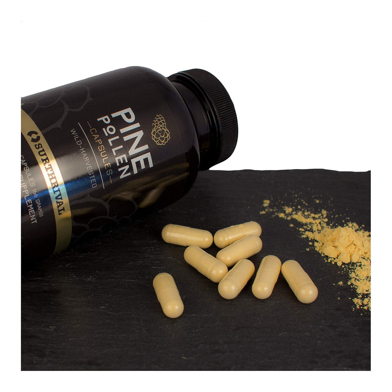 [Australia] - Surthrival: Pine Pollen Powder Capsules (180 Count), Wild Harvested, Energy & Endurance Restoration Capsules 180ct 