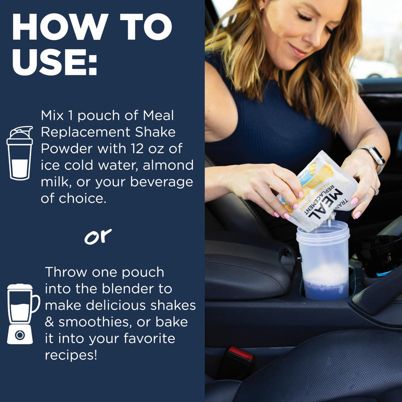 [Australia] - TransformHQ Meal Replacement Shake Variety Box With Pink Shaker, 7 Single-Serving Shake Packs 