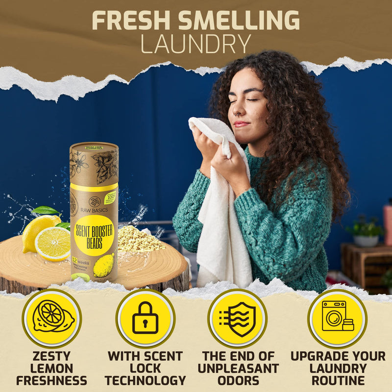 [Australia] - Scent Boosters for Washer, Wild Lemon Aroma - Bulk Laundry Booster Beads and Fabric Smell Deodorizer - In Wash Odor Eliminator Pods for Fresh Scented Clothes 