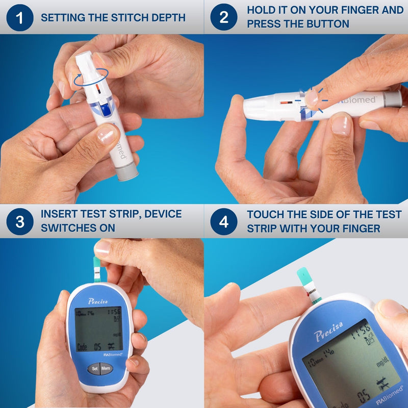 [Australia] - Blood Glucose Monitor Kit, 100 pcs Glucometer Strips, 100 pcs Lancets, 1x Blood Sugar Monitor, Carring bag. Blood Sugar Test Kit with Control Solution Kit-Type 2 100 X 