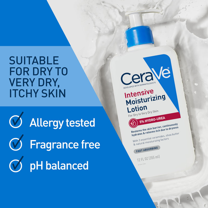 CeraVe Intensive Moisturizing Lotion, Shea Butter Body Lotion, 16oz | Skin Care, Relieves Signs Of Dry Skin with Hydro-Urea & Shea Butter In A Non-Greasy Formula For Rough, Tight and Itchy Skin 16 Fl Oz (Pack of 1)