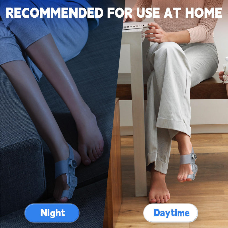 [Australia] - Bunion Corrector for Women & Men,Adjustable Universal Size Bunion Splint, Big Toe Straightener, Bunion Fix Device with 2 Silicone Pads, Better Fit to the Toes Without Damaging the Skin(1PCS,Gray) Grey 
