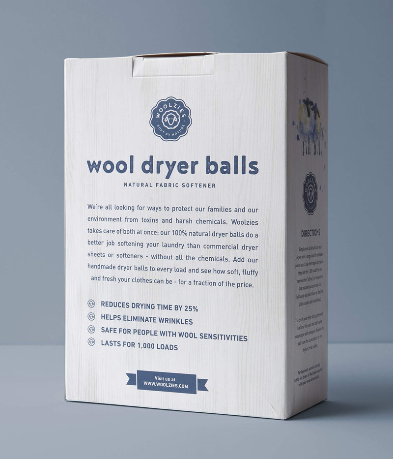 Woolzies Wool Dryer Balls Organic: Our Big Wool Spheres are the Best fabric softener | 6-Pack XL Dryer Balls for Laundry is Made with New Zealand Wool | Use Laundry Balls for Dryer with Essential Oils White