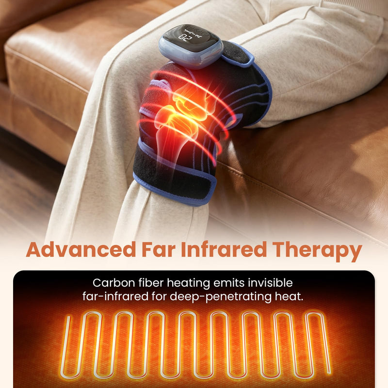 BOB AND BRAD Cordless Far Infrared Knee Heating Pad, FSA-HSA Eligible | TheraHeat Heated Knee Brace with 5 Heat Levels, 3 Timers, 2500mAh Battery for Knee, Elbow, Arm & Leg, Gifts for Women Men