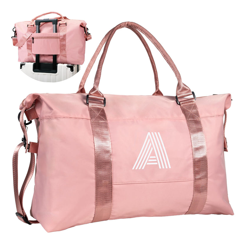 Initial Makeup Bag+Initial Travel Duffel Bag, Gift for Her