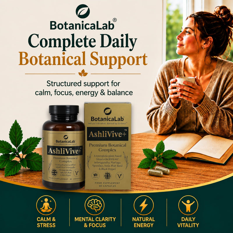 Complete Multi-Botanical Daily Support Complex | AshliVive+® Structured Botanical Formula with KSM-66® Ashwagandha | Stress Support, Calm Focus & Daily Vitality | UK Made Vegan | 90 Count