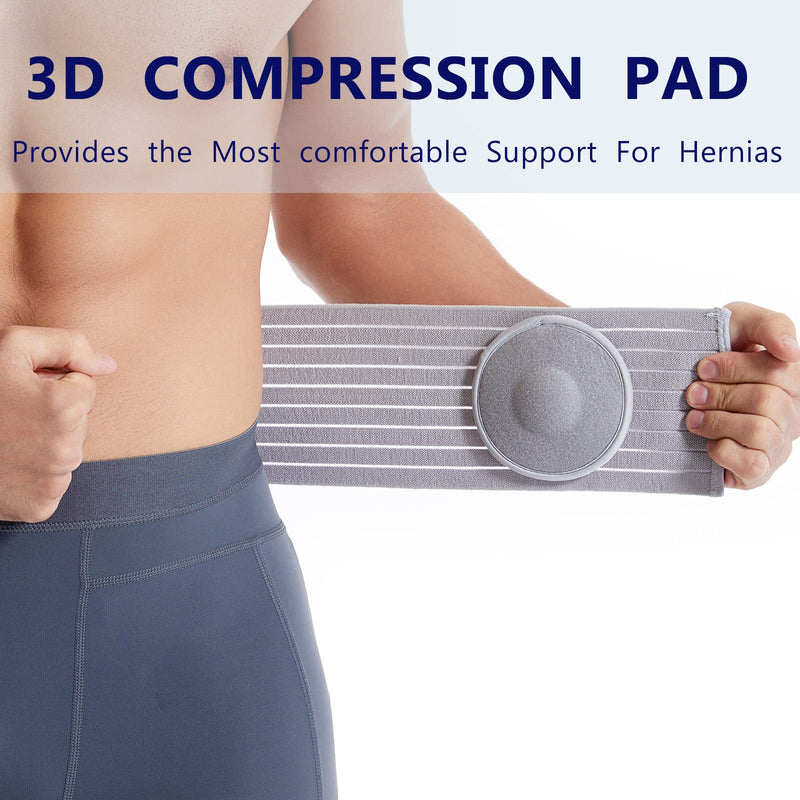 [Australia] - Umbilical Hernia Belt for Men and Women - Abdominal Support Binder with Compression Pad - Navel Ventral Epigastric Incisional and Belly Button Hernias Surgery Prevention Aid L 