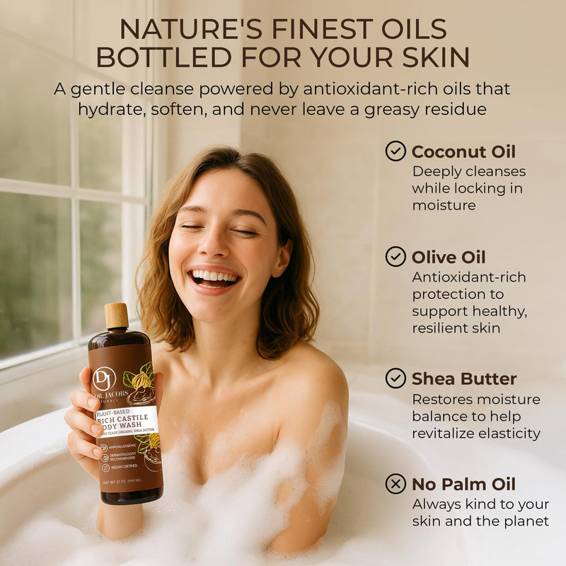 Dr. Jacobs Naturals Pure Castile Soap Liquid Body Wash, Sandalwood - Plant Based Soap Infused with Vitamin E and Aloe Vera to Moisturize Dry and Sensitive Skin - Made in The USA - 16 oz 16 Fl Oz (Pack of 1)