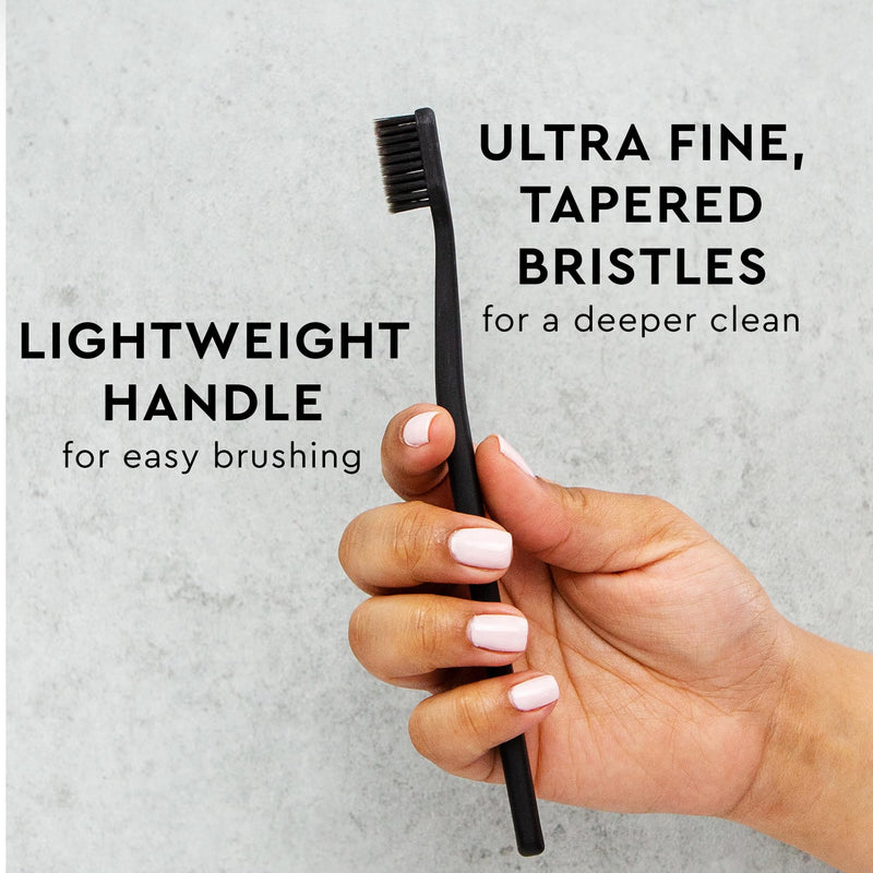 [Australia] - MOON Soft Bristle Toothbrushes, White and Black Sleek Design, Gentle Cleaning, Ideal for Daily Oral Care, Soft Bristles for Comfortable Use, (2 Pack) 1 Count (Pack of 2) 