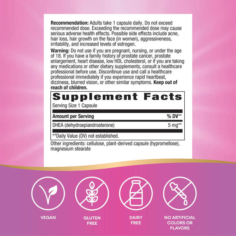 Nature's Way Youthful You DHEA 5 Mg, Supports Healthy Aging & Hormone Production*, No Gluten, 60 Vegan Capsules (Packaging May Vary) 1