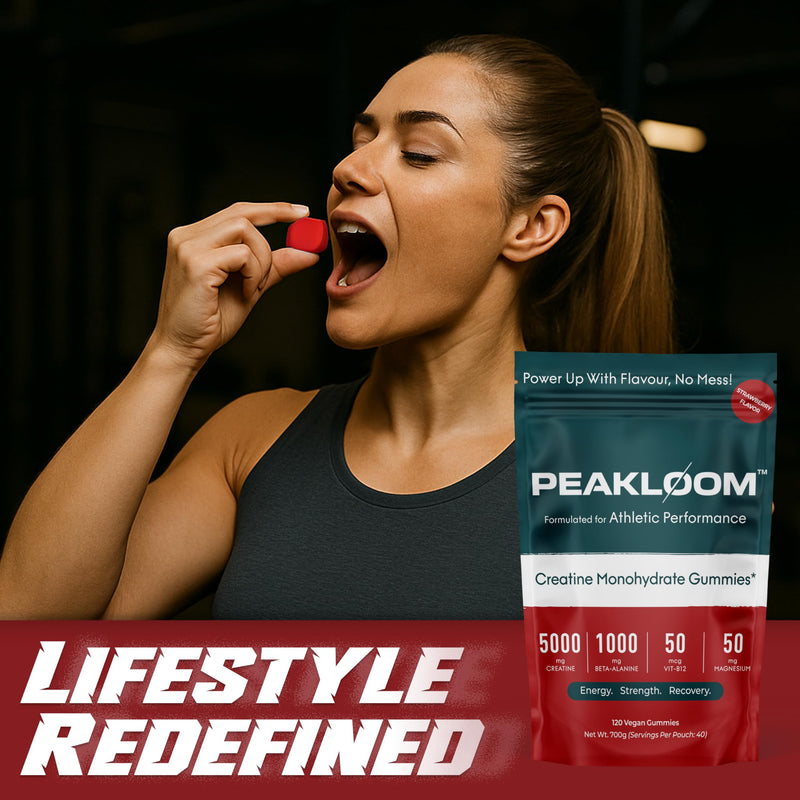 Creatine Monohydrate Gummies, 5000mg Creatine, 1000mg Beta-Alanine, with Added Magnesium & VIT B12, 120 Vegan Gummies, Creatine Supplement for Men & Women (40 Day Supply, Strawberry Flavour)