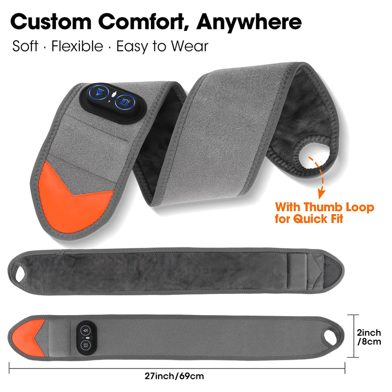 Cordless Wrist Heating Pad Wrap for Pain Relief, Heated Wrist Massager for Carpal Tunnel, Heated Wrist Brace, Wrist Hand Heating Pad, Hand Massager with Heat, Red Light for Carpal Tunnel, Gray