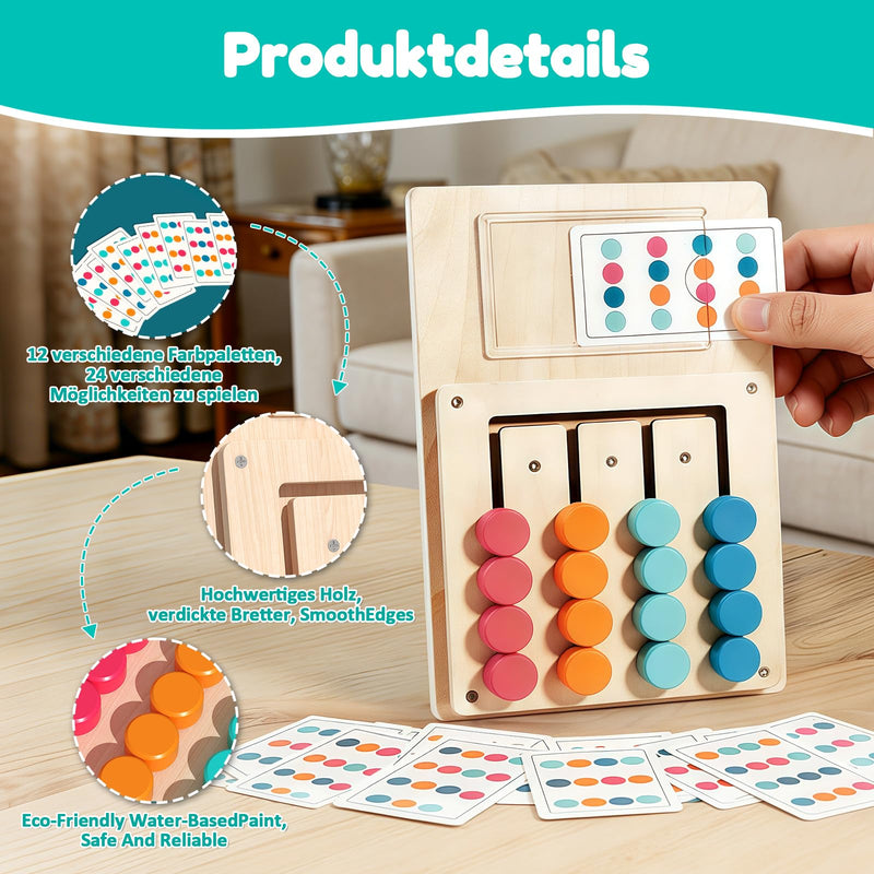 Games for Dementia, Wooden Dementia Games with 12 Cards, Colour Memory Activity for Dementia Sufferers