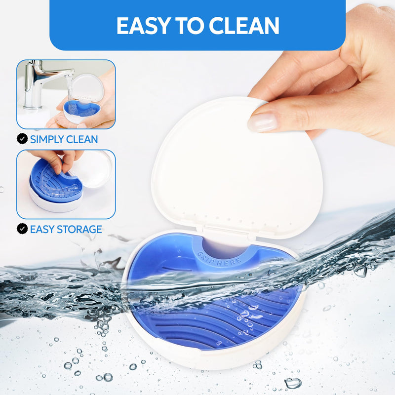 [Australia] - Denture storage case – Hygienic & Protective Denture Bath Cup – Travel-Friendly Orthodontic Dental Retainer Container, Portable, Secure for Invisalign, Mouth guards, Braces – Easy to Use 