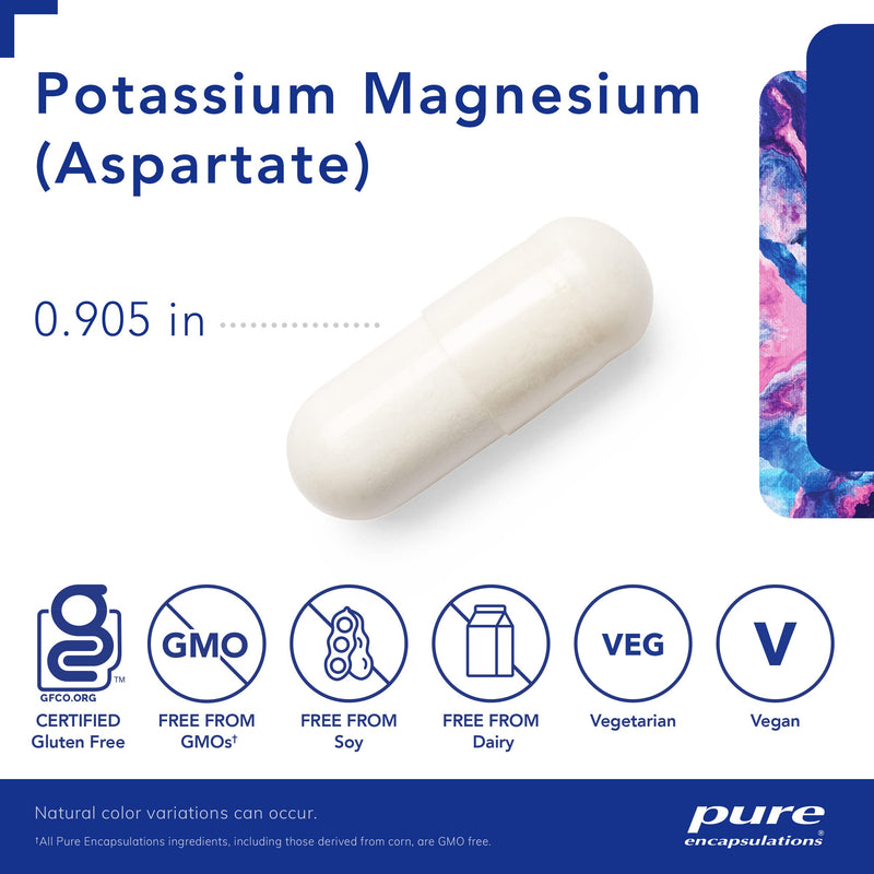 [Australia] - Pure Encapsulations Potassium Magnesium (Aspartate) | Supplement to Support Heart, Muscular, Bone, and Nerve Health* | 180 Capsules 180 Count (Pack of 1) 