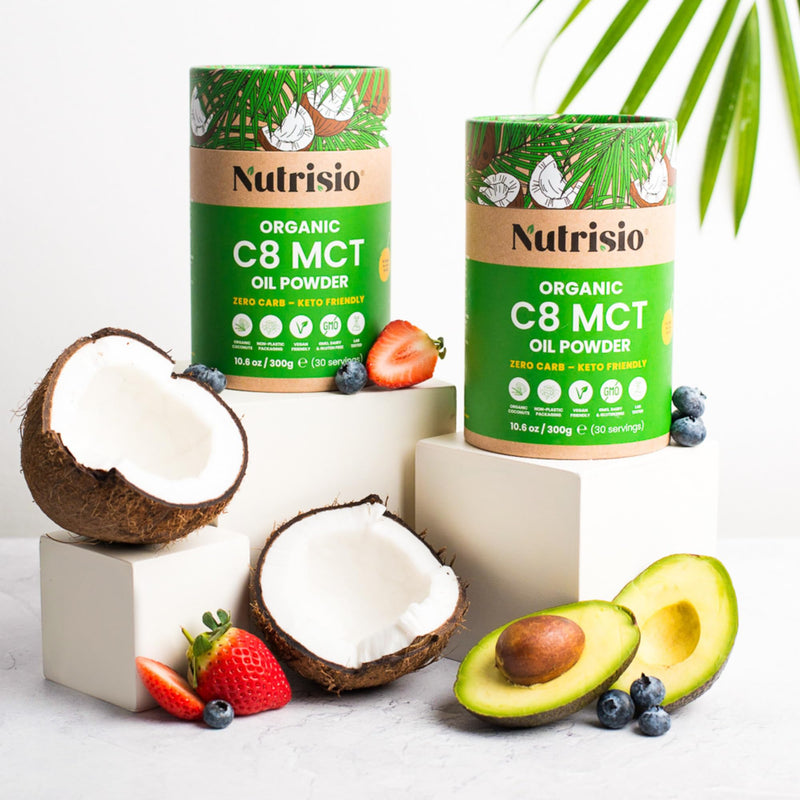 Organic MCT Oil Powder 300g – 30 Servings – 75% C8 MCT + 25% Acacia Fiber, Perfect for Keto Diet – Vegan Friendly, Lab Tested Fiber Supplement, Vegan Coffee Creamer, Recyclable Can