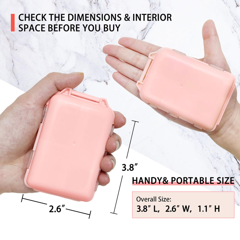 [Australia] - Pill Organizer with Medicine Labels 161 Labels Travel Daily Pill Container Mini Medication Organizer Storage Pill Organizer Travel Essentials Pill Case 7 Day Pill Organizer (Pink, 1 Pack) Pink 