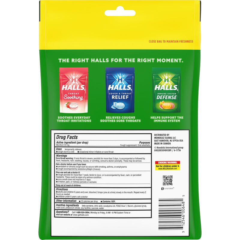 [Australia] - Halls Throat Soothing Green Apple Cough Drops, Economy Pack, 80 Drops 