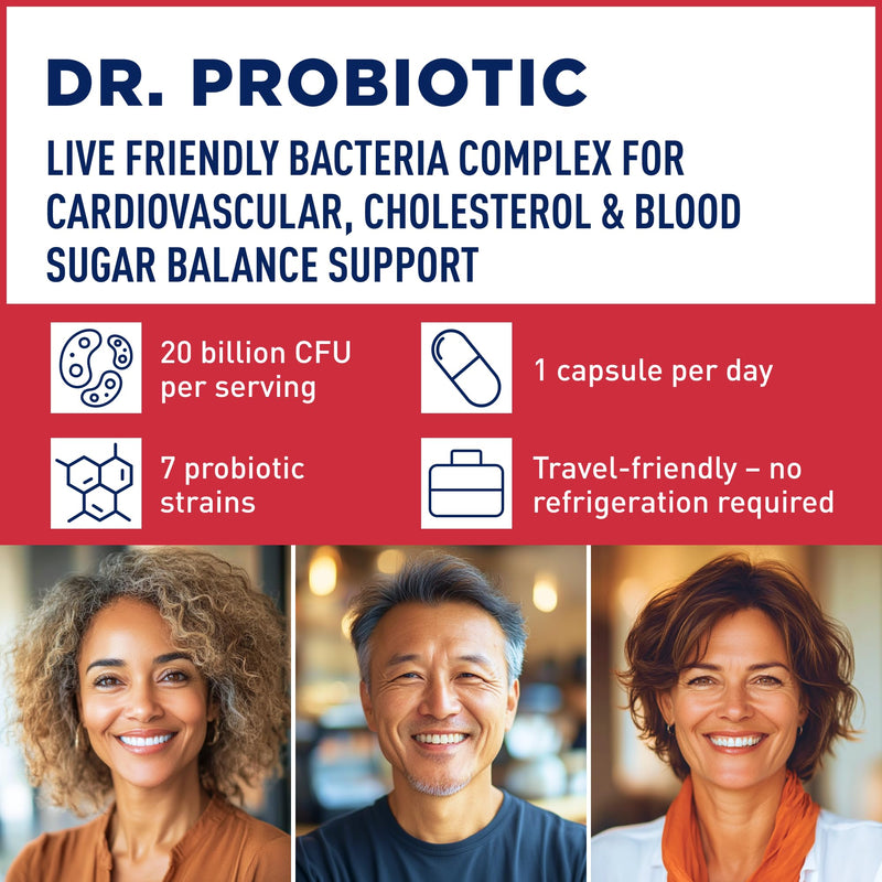 Sense of Life Dr. Probiotic Complex for Metabolic Health, 30 Capsules – 20 Billion CFU – 7 Probiotics Strains – Supports Gut Health, Cholesterol & Blood Sugar Balance
