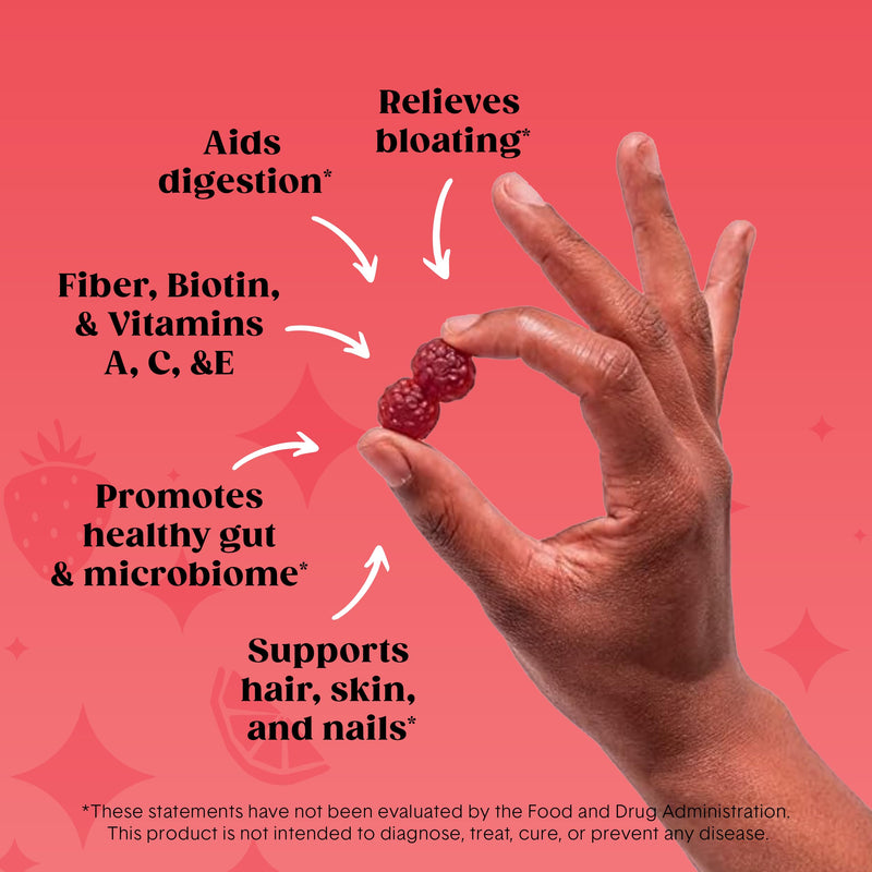 Bellway Super Fiber + Beauty, Fiber Gummies with Biotin, Sugar-Free, 60 Ct | 5g Prebiotic Fiber Supplement with Biotin & Vitamins A, C & E for Digestive Health, Skin, Hair & Nails Strawberry Lemon