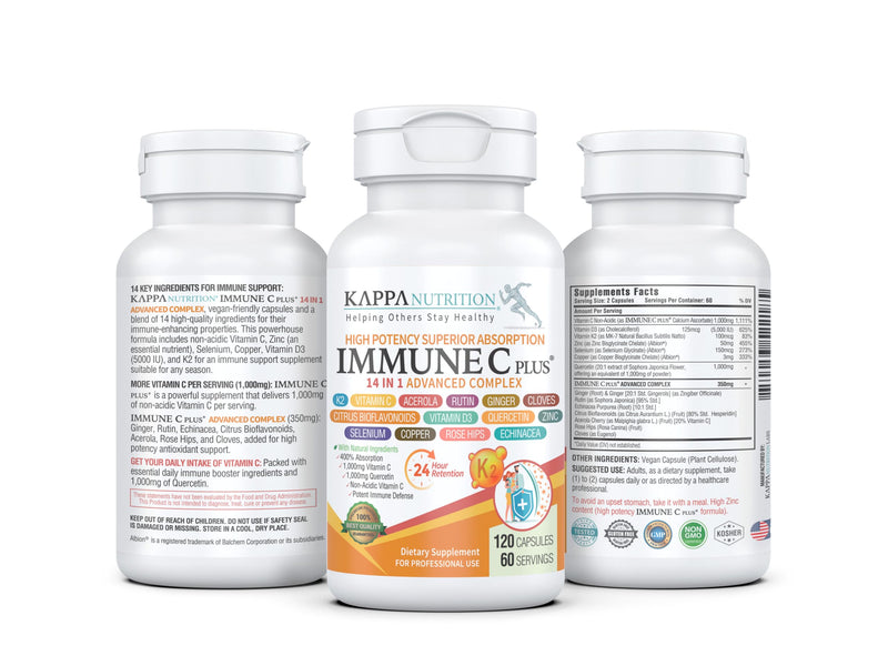 [Australia] - Quercetin 1,000mg, Vitamin C 1,000mg, Zinc 50mg, Vitamin D3 5,000iu, Selenium, Copper, Acerola, Ginger, Rutin, Bitter Orange, Rose Hips, Echinacea, Immune C Plus, 14 in 1 Immune C Plus (120 Count) 120 Count 