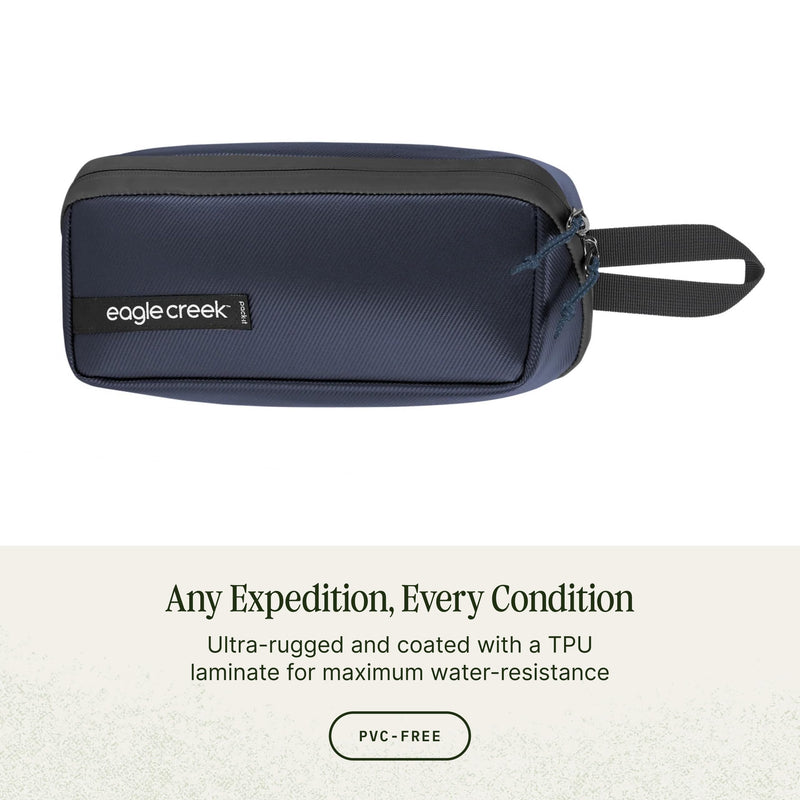 Eagle Creek Pack-It Gear Dopp Kit, Weekend Getaway Travel Pouch, Rush Blue | Durable, Water-Resistant Toiletry Bag, Strong Zippers, Easy to Carry Handle, Luggage Organizer
