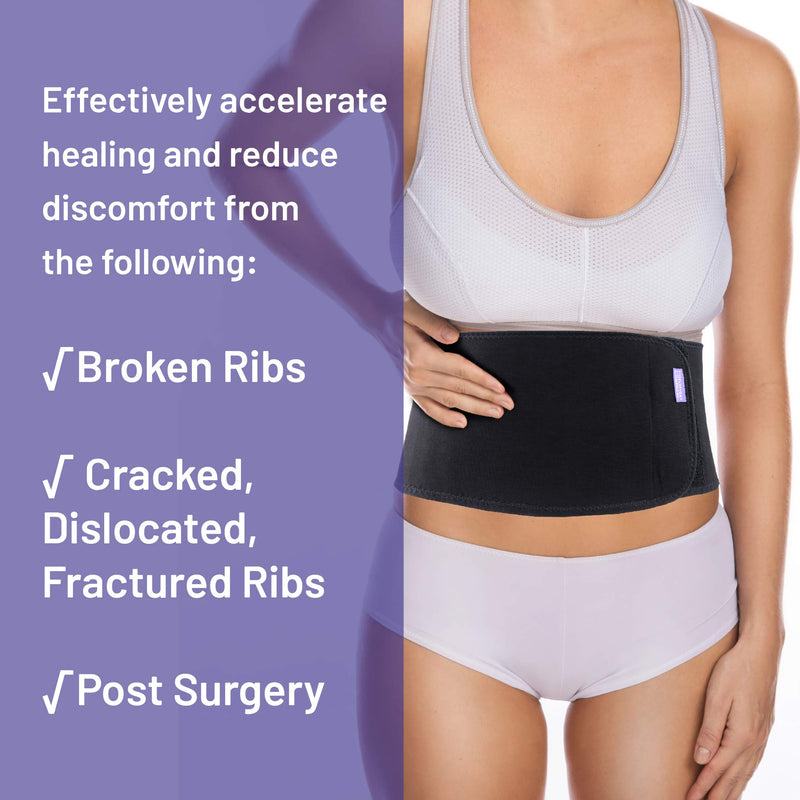 Everyday Medical Broken Rib Brace for Men and Women - Bamboo Charcoal Rib Support Compression Brace - accelerates The Healing of Cracked, Dislocated, Fractured and Post-Surgery Ribs - Large Large (Pack of 1)