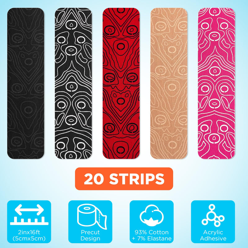 [Australia] - OK TAPE PRO Original Kinesiology Tape Pre-Cut Strips, Latex Free Elastic Athletic Tape Roll, 2in√ó16ft 2Rolls,Beige+Beige 2 Rolls Beige+beige 