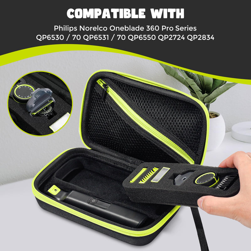[Australia] - ProCase Case for Philips OneBlade 360 Protective Case for Electric Beard Trimmer, Razor for Trimming Travel Case OneBlade Euti Carrying Case QP2734/30 QP6551/30 QP2824/30 QP6651/30 - Black 