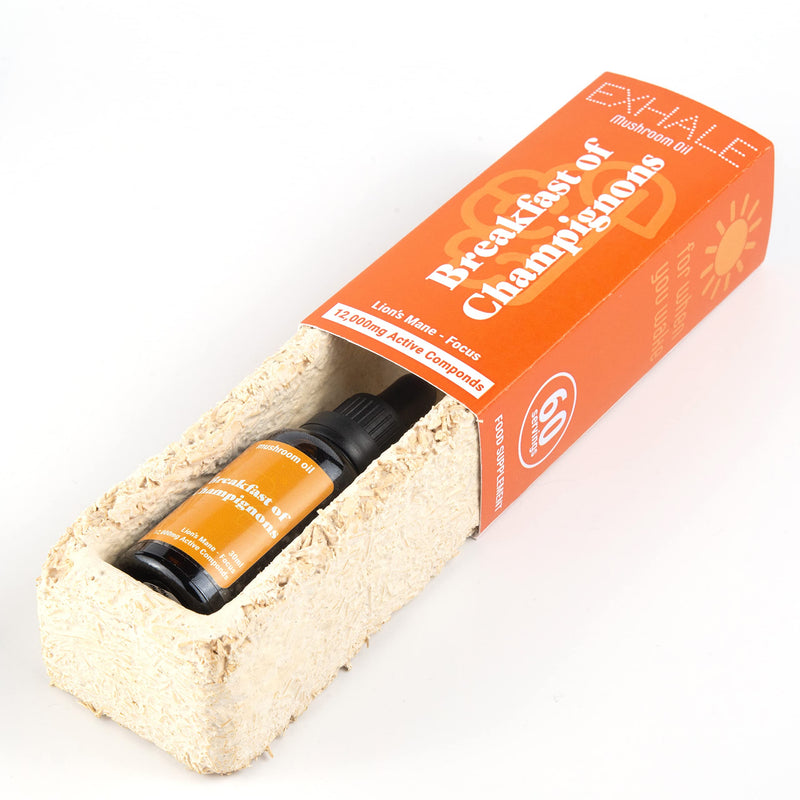 Exhale Breakfast of Champignons - Lion's Mane Mushroom Oil - High Concentration for Cognitive Support - 30ml - 60 Servings