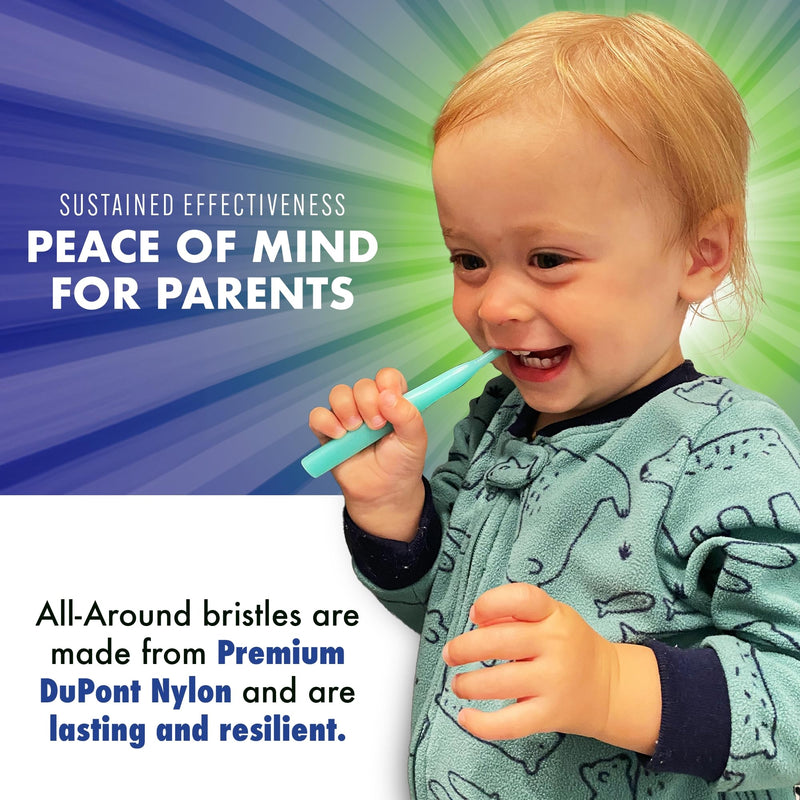 Brilliant Oral Care Baby Toothbrush with Soft Bristles and Round Head, for a Toddler Approved, Easy to Use All-Around Clean Mouth, Ages 0-2 Years, Blue Mint Yellow, 3 Pack Blue-mint-yellow 3 Count (Pack of 1)