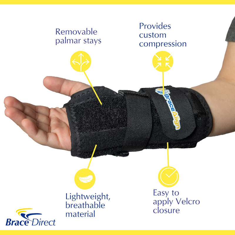[Australia] - Kid’s Lace-Up Wrist Brace - Immobilization for Sprains, Strains, Carpal Tunnel & De Quervain’s PDAC L3908 - Right Wrist - Fits 4-5.5 in Wrist Circ. 6" 