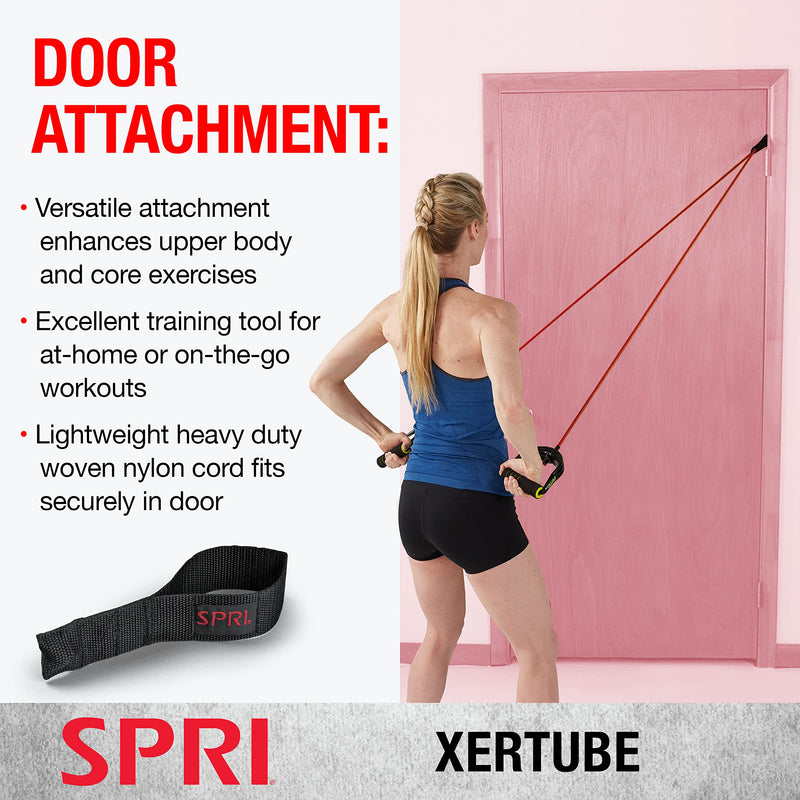 [Australia] - SPRI Xertube Resistance Bands with Handles – All Exercise Cords Sold Separately with Home Gym Workout Fitness Door Anchor Attachment Option Light Without Door Attachment 