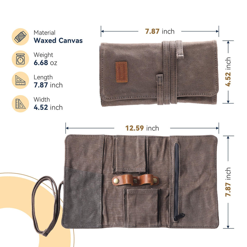 [Australia] - Whitluck's Waxed Canvas Tobacco Smoking Pipe Pouch with Leather Pipe Stand, Travel Pipe Case Bag for 2 Pipes and Other Accessories 