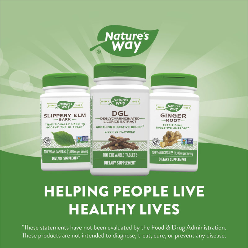 [Australia] - Nature's Way DGL Chewable Tablet - Digestive Support & Relief* - Deglycyrrhizinated Licorice Extract - Gluten, Soy & Dairy Free - 100 Chewables 