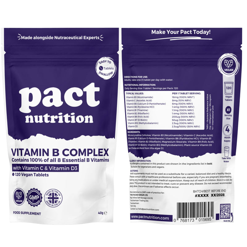 Immunity Bundle - Vitamin D3K2, Vitamin B Complex & Turmeric Complex - 120 Tablets per Pack - 2 to 4 Month Supply - Vegetarian Friendly