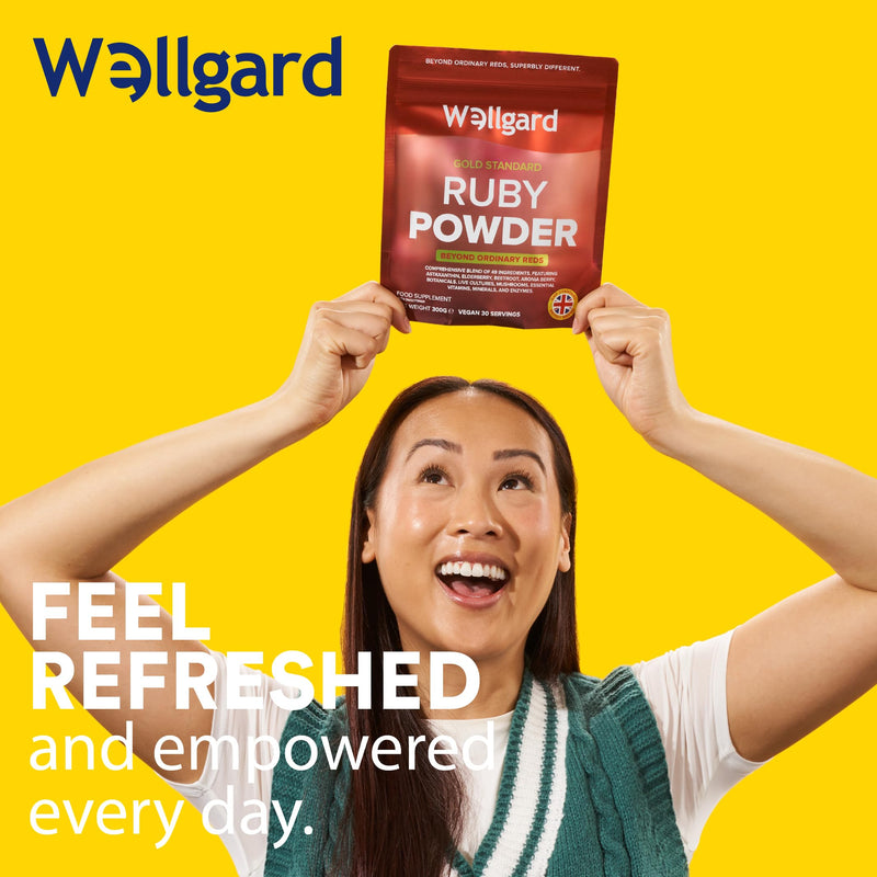 Wellgard Super Reds Powder, Ruby Powder, Vitamins, Minerals, Fruits, Botanicals, Fibre, Live Cultures, 300g