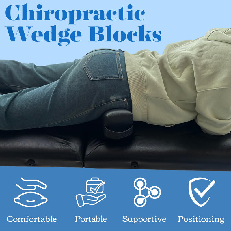 [Australia] - Oiktylr SOT Blocks Chiropractic, Soft & Comfortable Pelvic Blocks Wedges - Elastic Support Sponge - Dejarnette Style Pelvic Sacral Blocks, Chiropractor Wedges Blocks Set for HIPS (Matte Black) Matte Black 