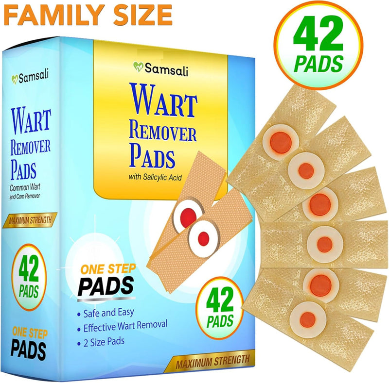 [Australia] - Wart Corn Remover Pads for Feet: 42 Pack 40% Salicylic Acid Extra Strength Bandages for Plantar Warts Corns Small Callus on Feet Hands Toes - Safe Effective Treatment for Adults Teens Blue (42 Pads) 42 Pads 