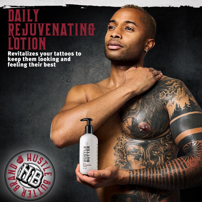 [Australia] - Hustle Butter Tattoo Aftercare - Daily Moisturizing Lotion - Naturally Derived Vegan Cruelty Free - Everyday All Over Use for Tattoos - 9 fl oz 