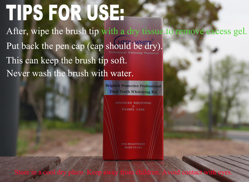 Professional Teeth Whitening Kit with Teeth Whitener Pen & Remineralization Gel Pen for Sensitive Teeth, On-The-go whitening Applicator, Whitening Pen for Stain Removal, Travel-Friendly